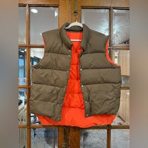 Reversible Brown and Orange Puffer Vest